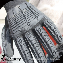 SRSAFETY nahtloser Liner sandiger Nitril beschichteter Nitrilhandschuh / schlagfester Handschuh